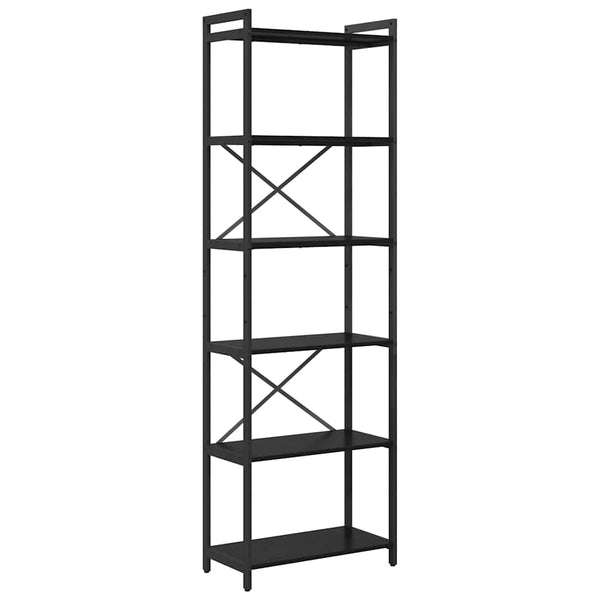 Bücherregal Schwarz Eichenoptik, 189,5 cm hoch