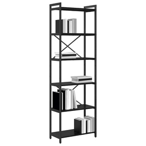 Bücherregal Schwarz Eichenoptik, 189,5 cm hoch