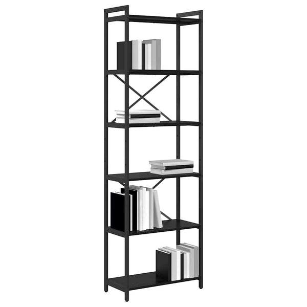 Bücherregal Schwarz Eichenoptik, 189,5 cm hoch