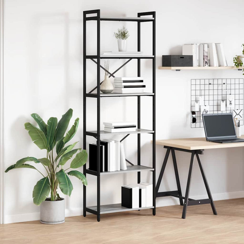 Bücherregal Grau Sonoma 189,5 cm