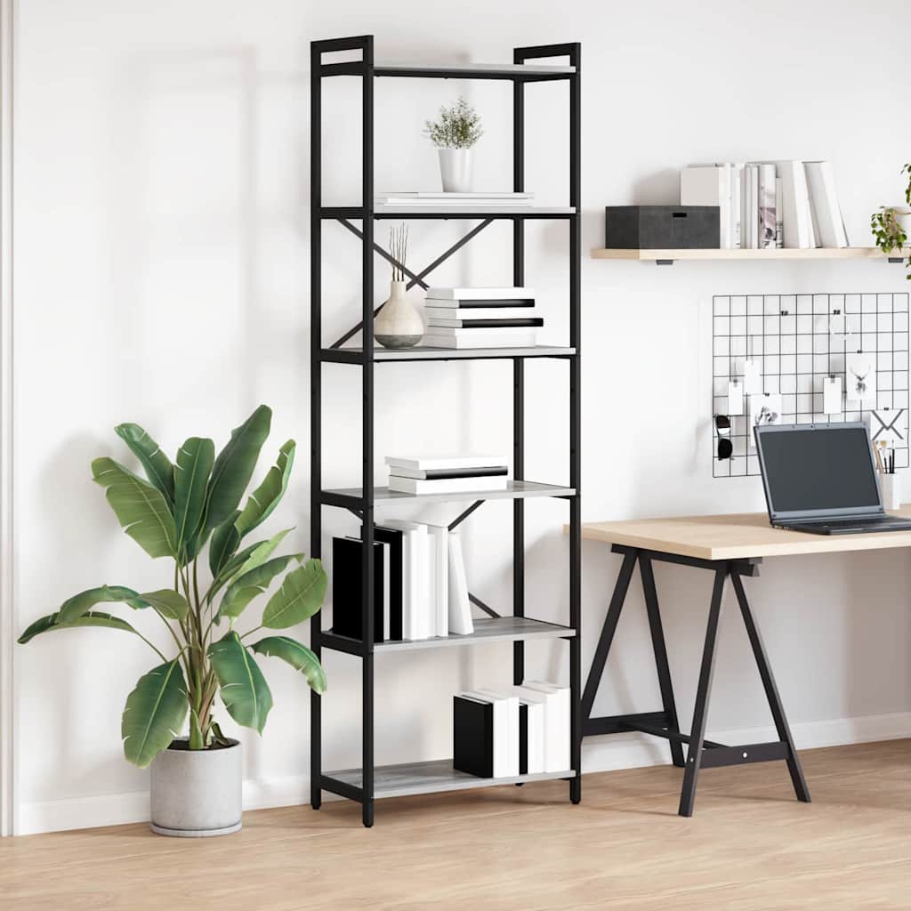Bücherregal Grau Sonoma 189,5 cm