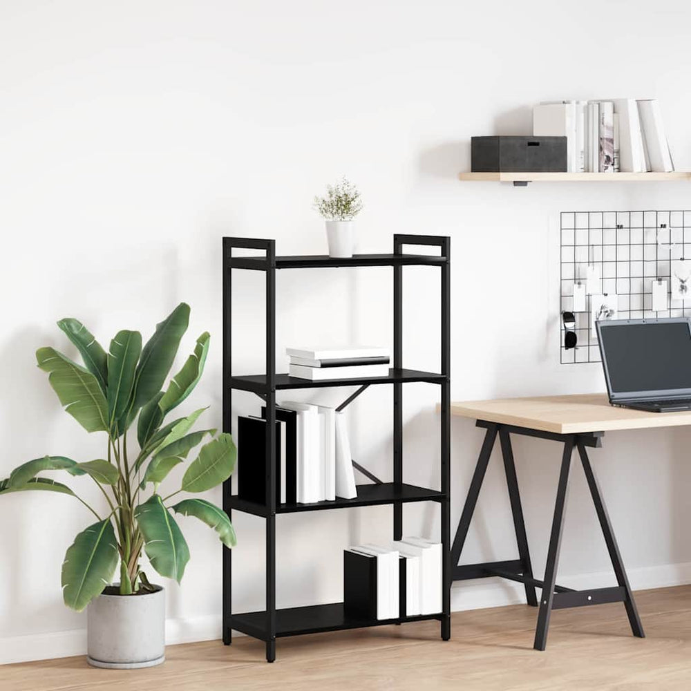 Bücherregal Schwarz Eichenoptik 120cm