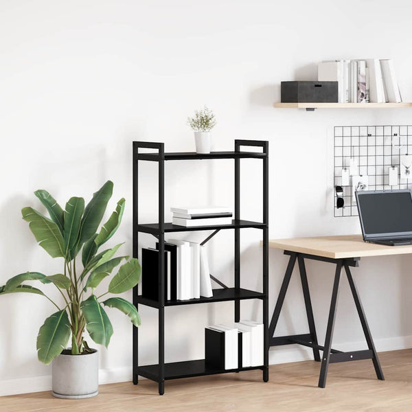 Bücherregal Schwarz Eichenoptik 120cm