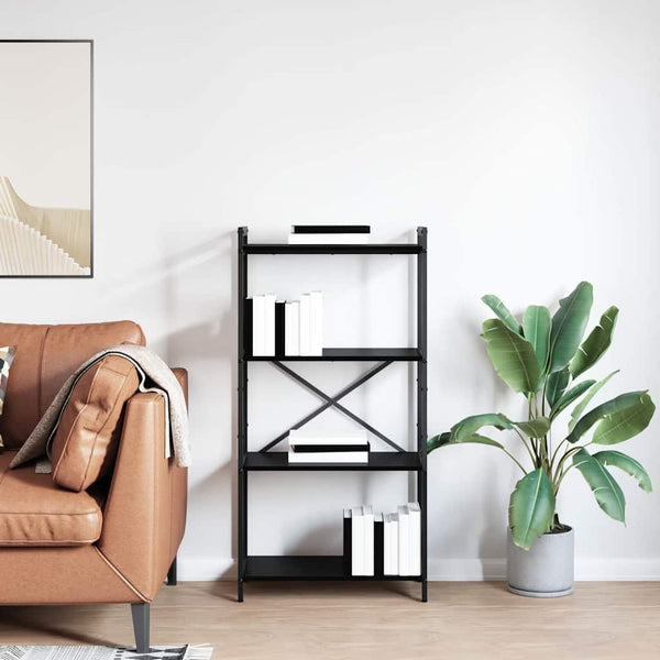 Bücherregal Schwarz Eichenoptik 120cm