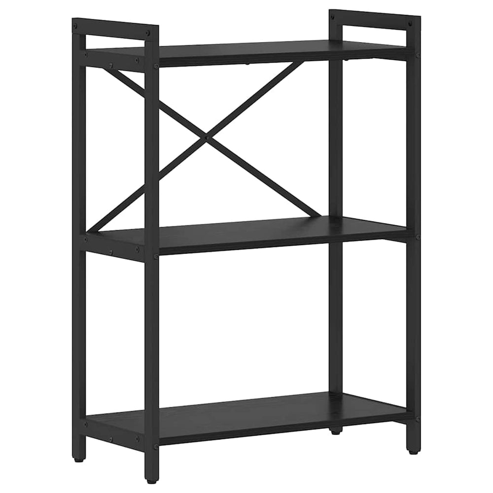 Bücherregal Schwarz Eichenoptik 60x85 cm