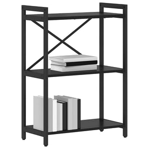 Bücherregal Schwarz Eichenoptik 60x85 cm