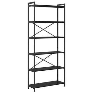 Schwarzes Bücherregal Eichenoptik, 189,5 cm hoch