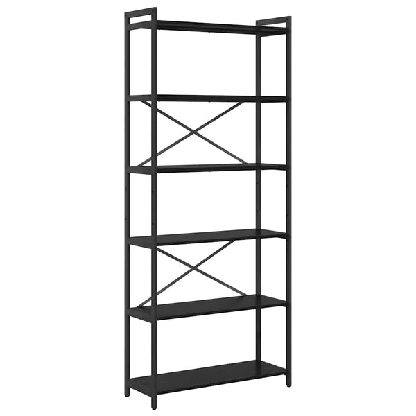 Schwarzes Bücherregal Eichenoptik, 189,5 cm hoch