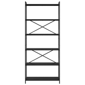 Schwarzes Bücherregal Eichenoptik, 189,5 cm hoch