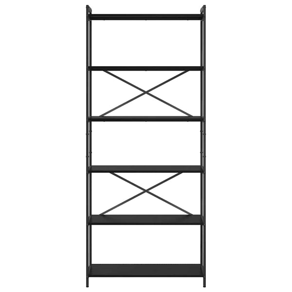 Schwarzes Bücherregal Eichenoptik, 189,5 cm hoch
