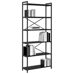 Schwarzes Bücherregal Eichenoptik, 189,5 cm hoch