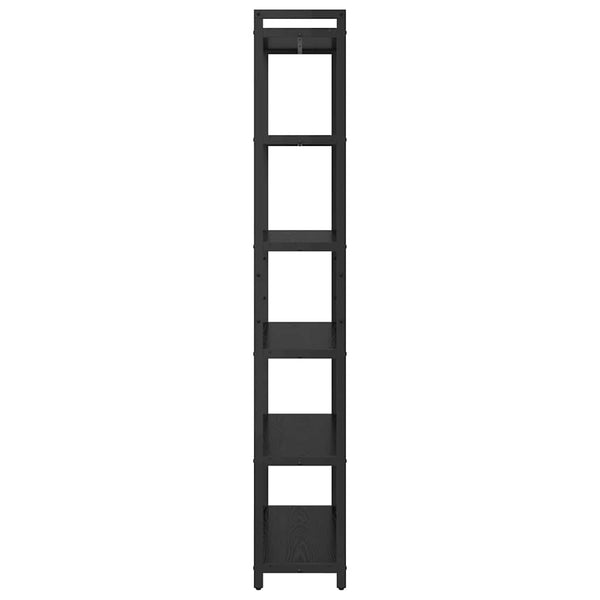 Schwarzes Bücherregal Eichenoptik, 189,5 cm hoch