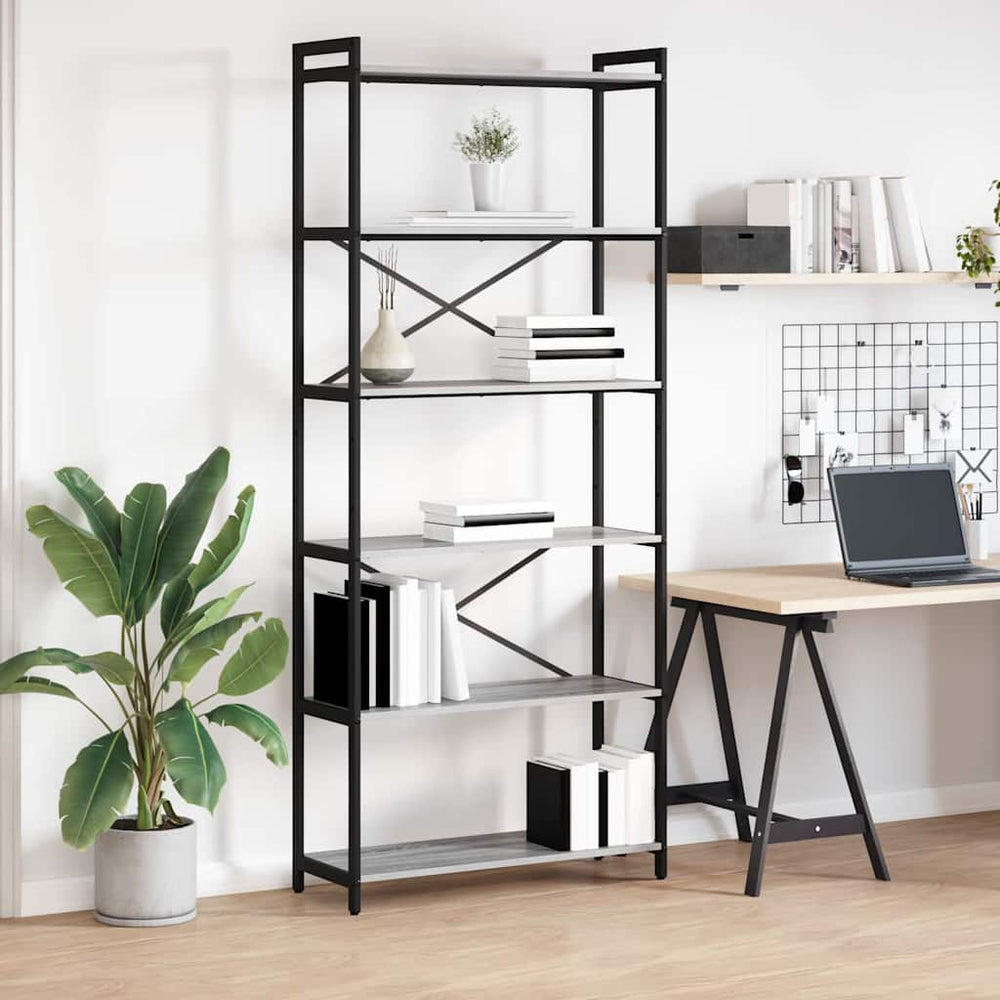 Bücherregal Grau Sonoma 80 cm