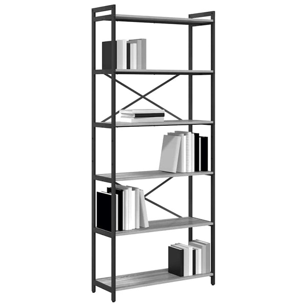 Bücherregal Grau Sonoma 80 cm