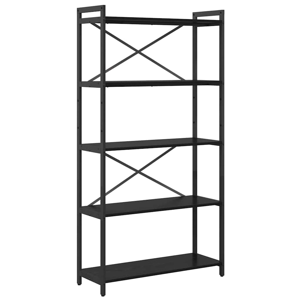 Bücherregal Schwarz Eiche 80x30x155cm