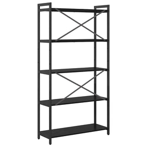 Bücherregal Schwarz Eiche 80x30x155cm