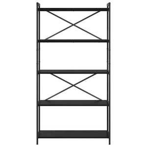 Bücherregal Schwarz Eiche 80x30x155cm