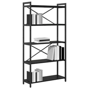 Bücherregal Schwarz Eiche 80x30x155cm