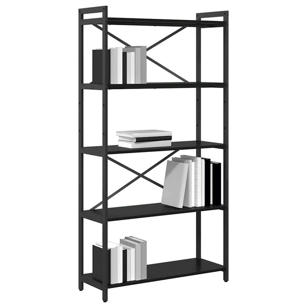 Bücherregal Schwarz Eiche 80x30x155cm