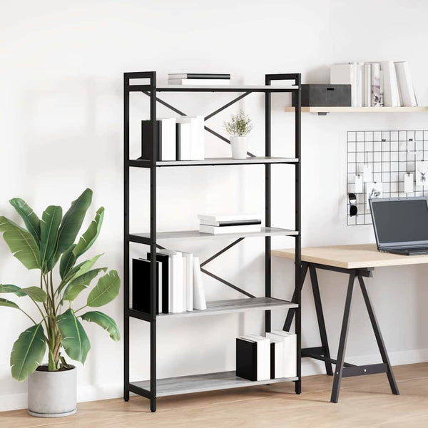 Bücherregal Grau Sonoma 80x30x155 cm