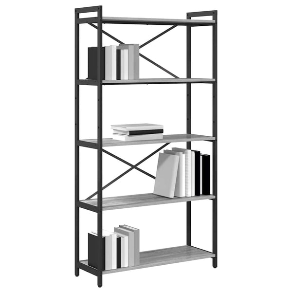 Bücherregal Grau Sonoma 80x30x155 cm