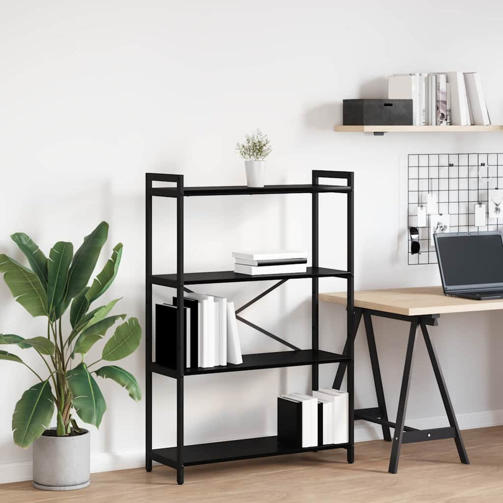 Bücherregal Schwarz Eichen-Optik 120 cm
