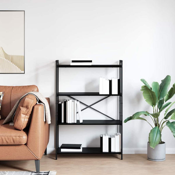 Bücherregal Schwarz Eichen-Optik 120 cm