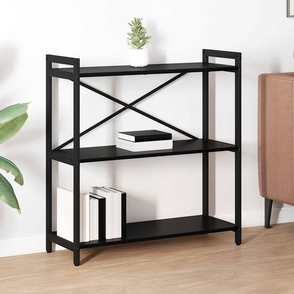 Bücherregal Schwarz Eichen-Optik 80 cm