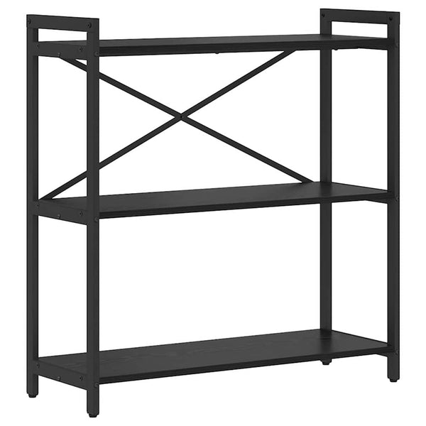 Bücherregal Schwarz Eichen-Optik 80 cm