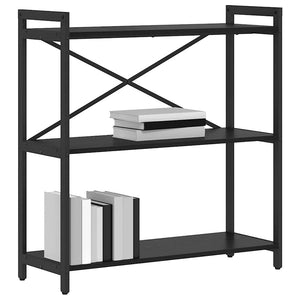 Bücherregal Schwarz Eichen-Optik 80 cm