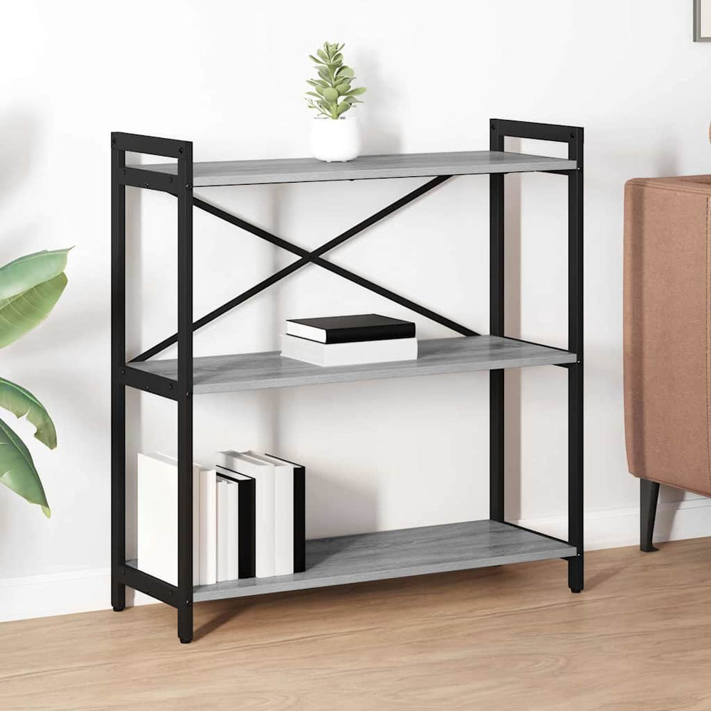 Bücherregal Grau Sonoma 80cm