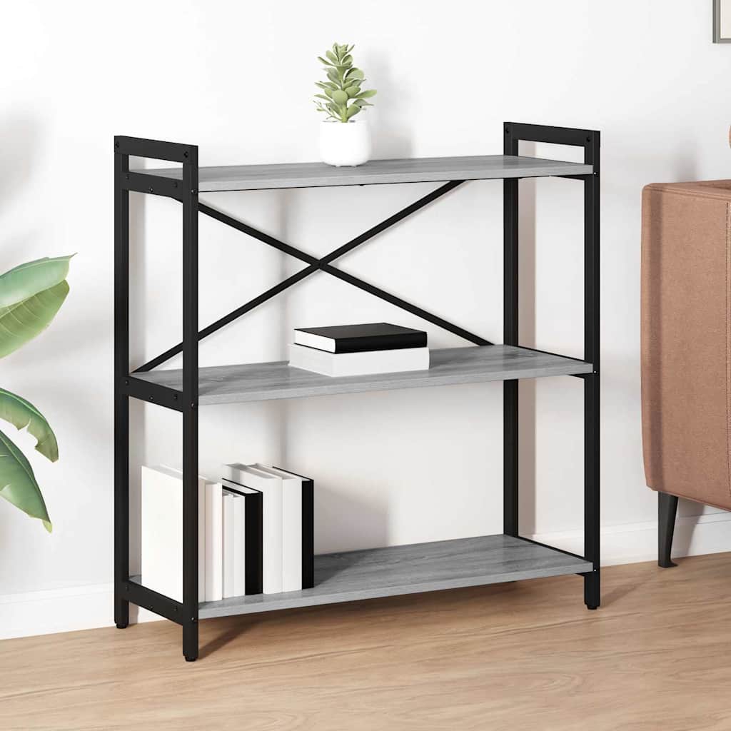 Bücherregal Grau Sonoma 80cm