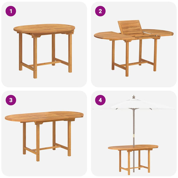 Garten Essgruppe 5 pcs Braun Massivholz Teak