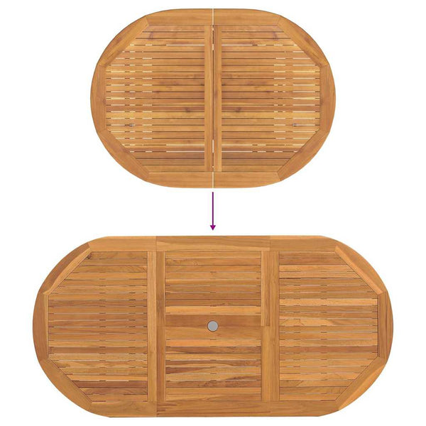 Garten Essgruppe 5 pcs Braun Massivholz Teak