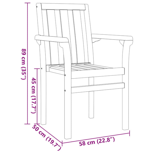 Garten Essgruppe 5 pcs Braun Massivholz Teak