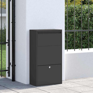 Paketbox mit Speicher Schwarz Stahl 44x22x82 cm