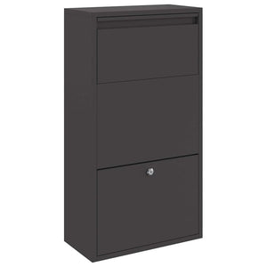 Paketbox mit Speicher Schwarz Stahl 44x22x82 cm