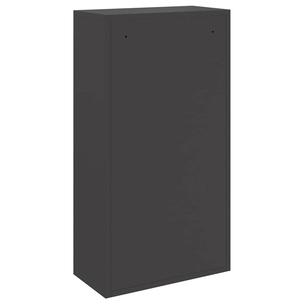 Paketbox mit Speicher Schwarz Stahl 44x22x82 cm