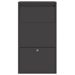 Paketbox mit Speicher Schwarz Stahl 44x22x82 cm