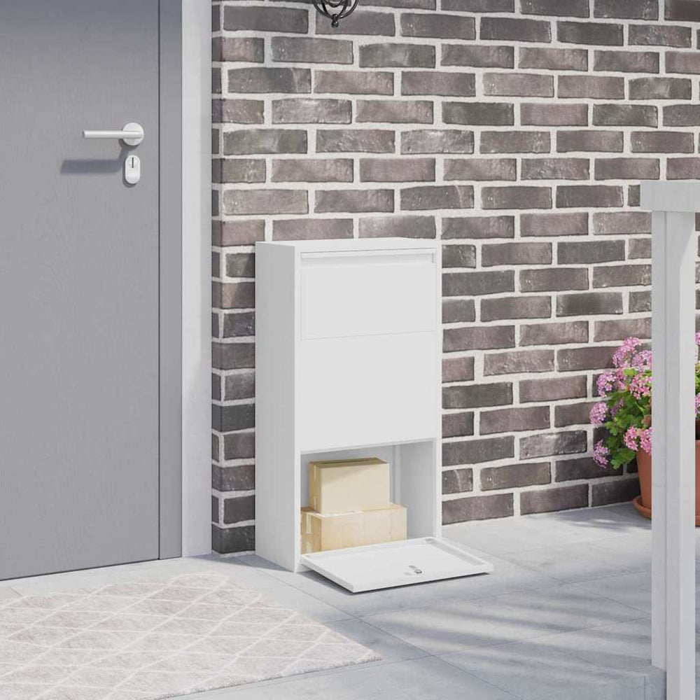 Paketbox mit Tür, Weiß, 44x22x82cm