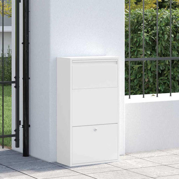 Paketbox mit Tür, Weiß, 44x22x82cm