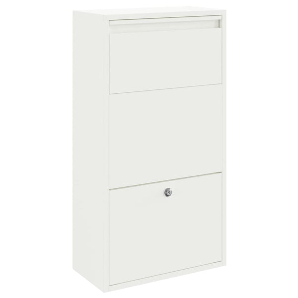 Paketbox mit Tür, Weiß, 44x22x82cm