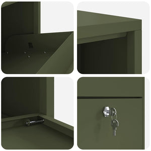 Paketbox Stahl Olive Grün mit Speicher