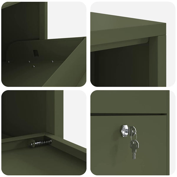 Paketbox Stahl Olive Grün mit Speicher