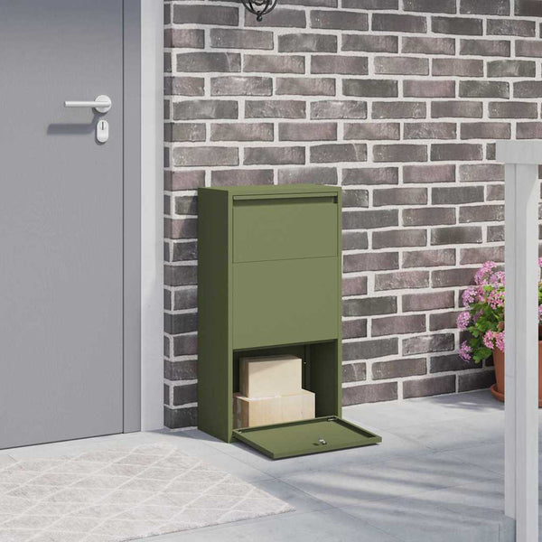 Paketbox Stahl Olive Grün mit Speicher