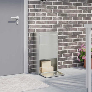 Paketbox mit Tür Silber 44x22x82cm