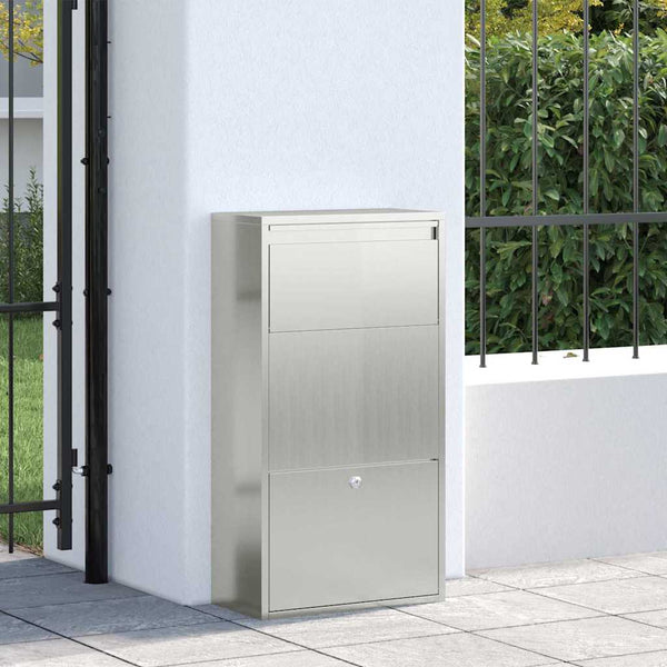 Paketbox mit Tür Silber 44x22x82cm