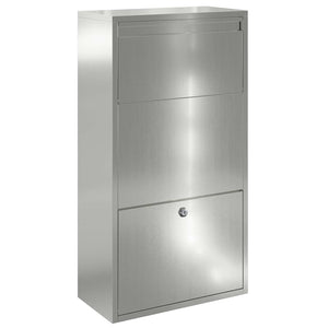 Paketbox mit Tür Silber 44x22x82cm