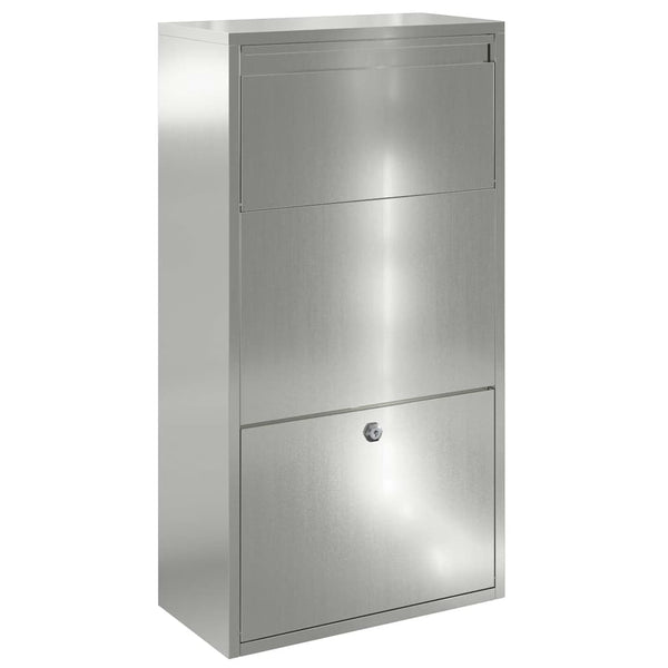 Paketbox mit Tür Silber 44x22x82cm