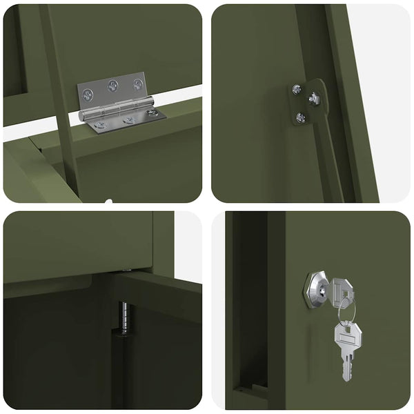 Paketbox mit Stauraum Olivgrün